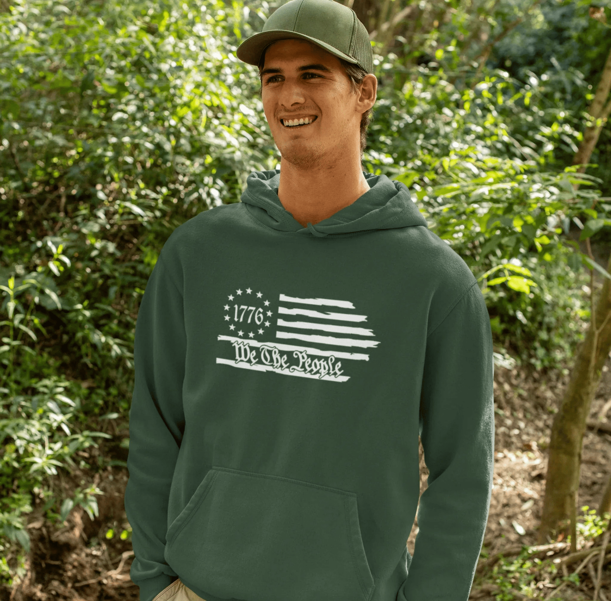 We The People 1776 Flag Patriotic Unisex Hoodie, Freedom & Liberty Sweatshirt, American Flag Hooded Sweatshirt, - SKULLFURY MERCH