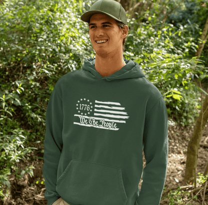 We The People 1776 Flag Patriotic Unisex Hoodie, Freedom & Liberty Sweatshirt, American Flag Hooded Sweatshirt, - SKULLFURY MERCH
