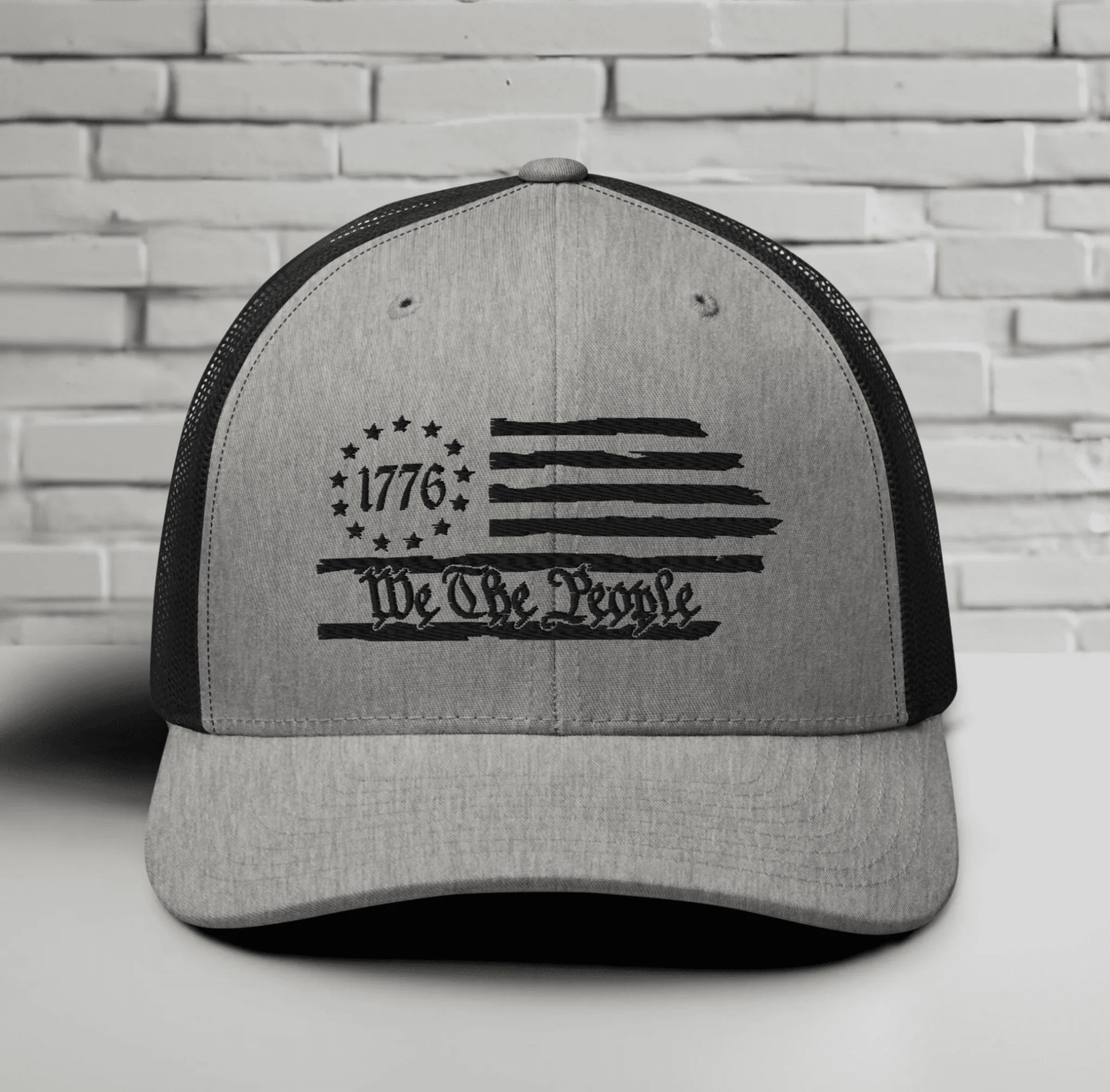 We The People 1776 Trucker Hat USA, American Flag Snapback Trucker Cap - SKULLFURY MERCH