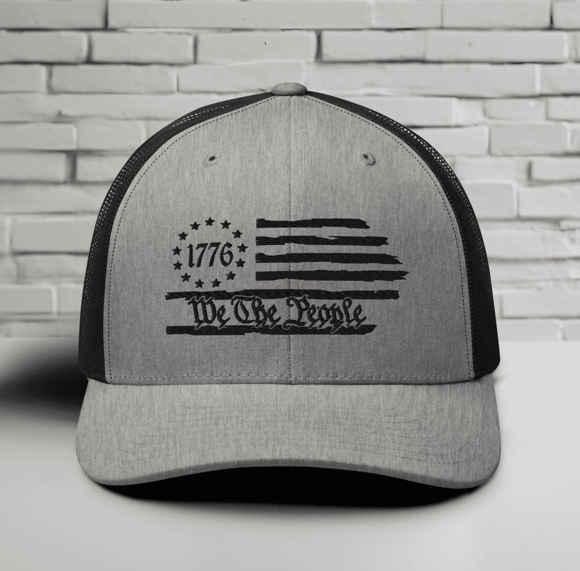 We The People 1776 Trucker Hat USA, American Flag Snapback Trucker Cap - SKULLFURY MERCH