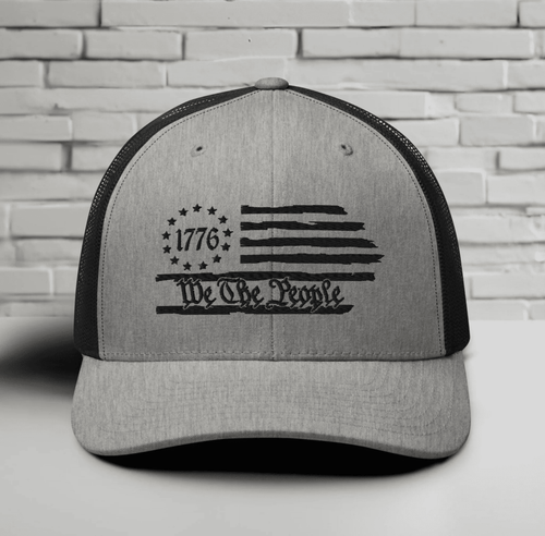 We The People 1776 Trucker Hat USA, American Flag Snapback Trucker Cap - SKULLFURY MERCH