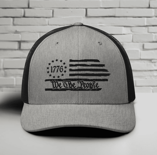 We The People 1776 Trucker Hat USA, American Flag Snapback Trucker Cap - SKULLFURY MERCH