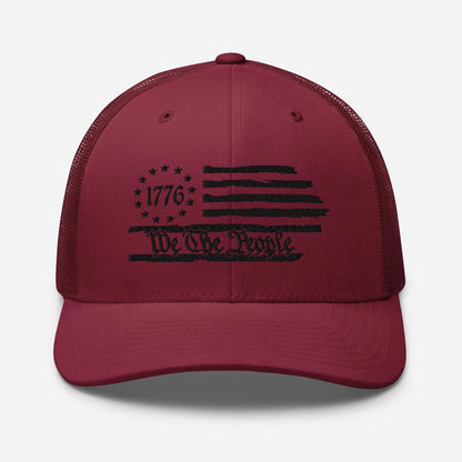 We The People 1776 Trucker Hat USA, American Flag Snapback Trucker Cap - SKULLFURY MERCH