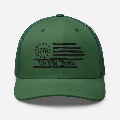 We The People 1776 Trucker Hat USA, American Flag Snapback Trucker Cap - SKULLFURY MERCH
