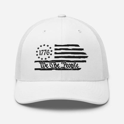 We The People 1776 Trucker Hat USA, American Flag Snapback Trucker Cap - SKULLFURY MERCH