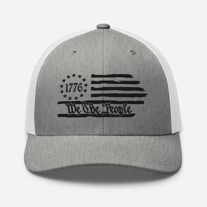 We The People 1776 Trucker Hat USA, American Flag Snapback Trucker Cap - SKULLFURY MERCH
