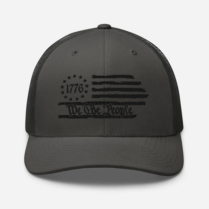 We The People 1776 Trucker Hat USA, American Flag Snapback Trucker Cap - SKULLFURY MERCH