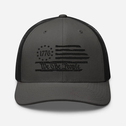 We The People 1776 Trucker Hat USA, American Flag Snapback Trucker Cap - SKULLFURY MERCH