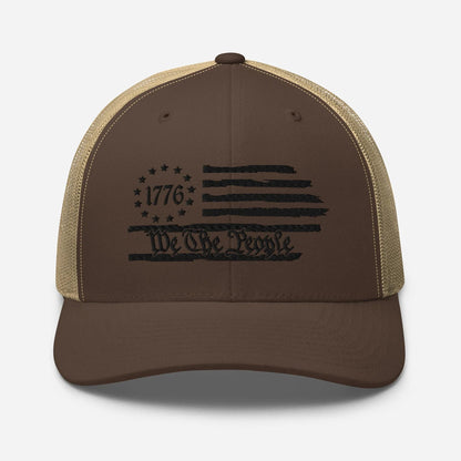 We The People 1776 Trucker Hat USA, American Flag Snapback Trucker Cap - SKULLFURY MERCH