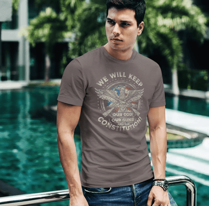 We Will Keep Our Guns God Constitution T-Shirt, American Pride Shirt, USA Patriot Apparel, Freedom Tee - SKULLFURY MERCH