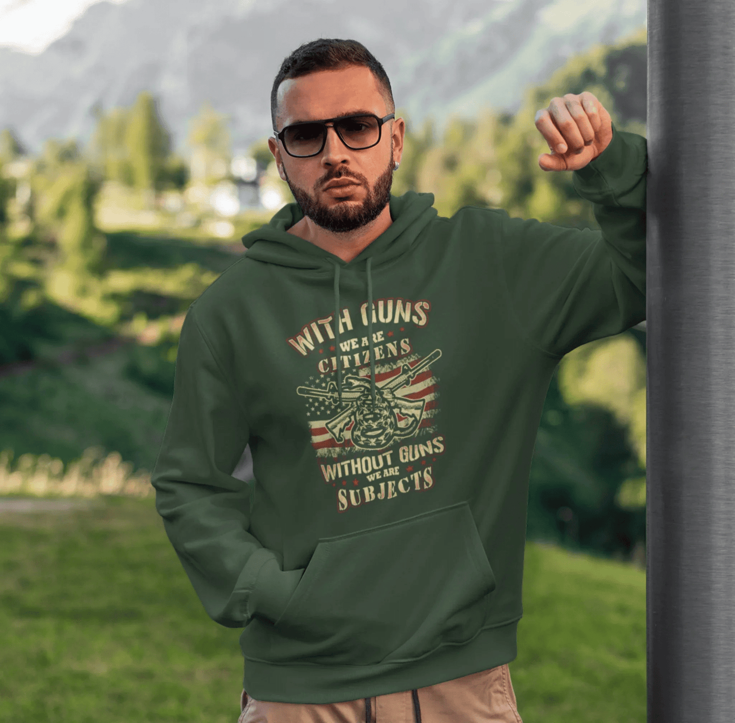 With Guns We Are Citizens, Without Guns We Are Subjects, Unisex Hoodie, 2nd Amendment Supporter, Patriotic Apparel - SKULLFURY MERCH