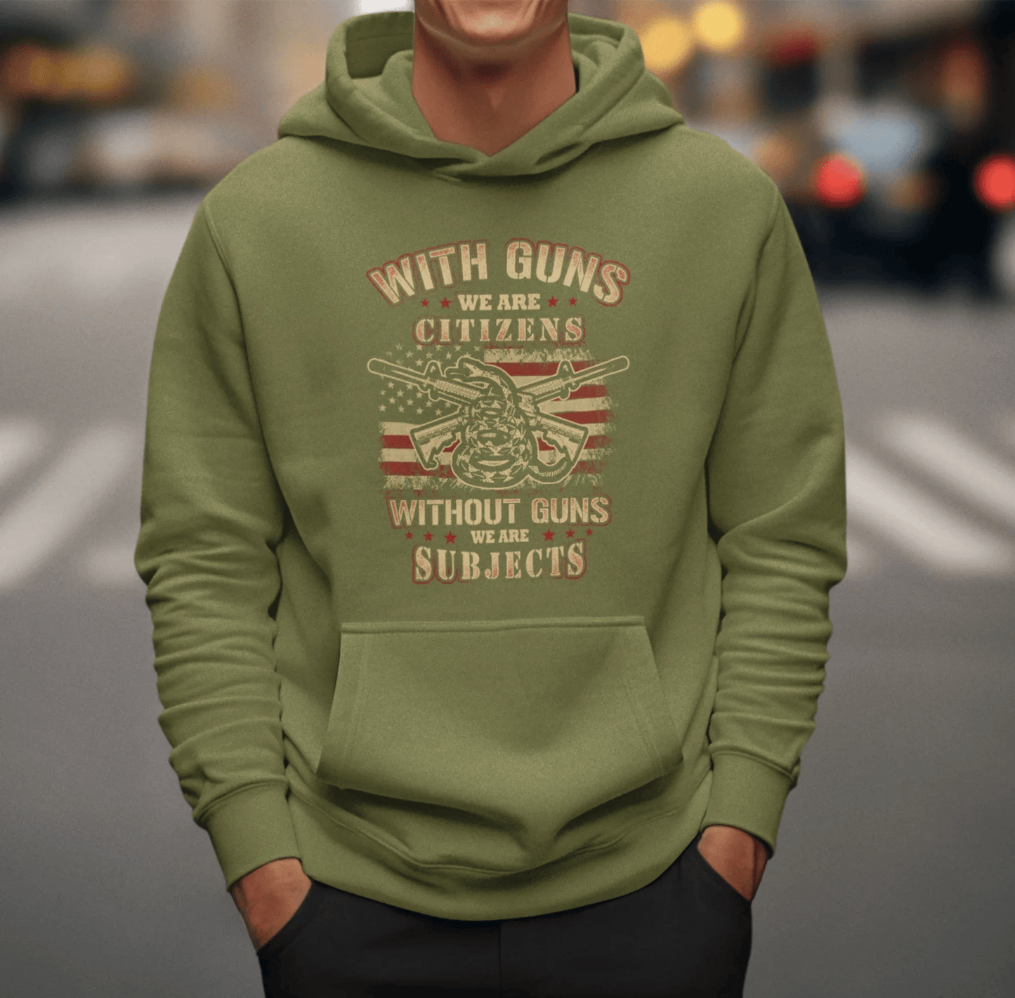 With Guns We Are Citizens, Without Guns We Are Subjects, Unisex Hoodie, 2nd Amendment Supporter, Patriotic Apparel - SKULLFURY MERCH