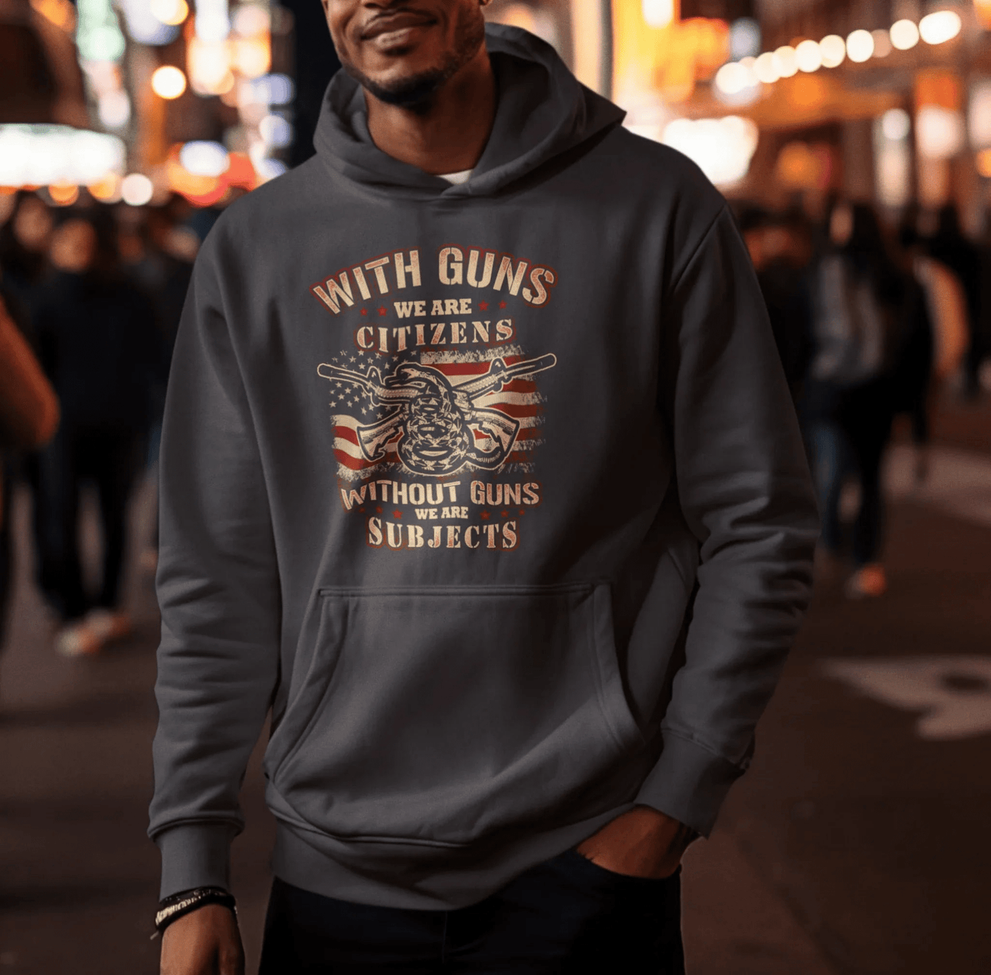 With Guns We Are Citizens, Without Guns We Are Subjects, Unisex Hoodie, 2nd Amendment Supporter, Patriotic Apparel - SKULLFURY MERCH