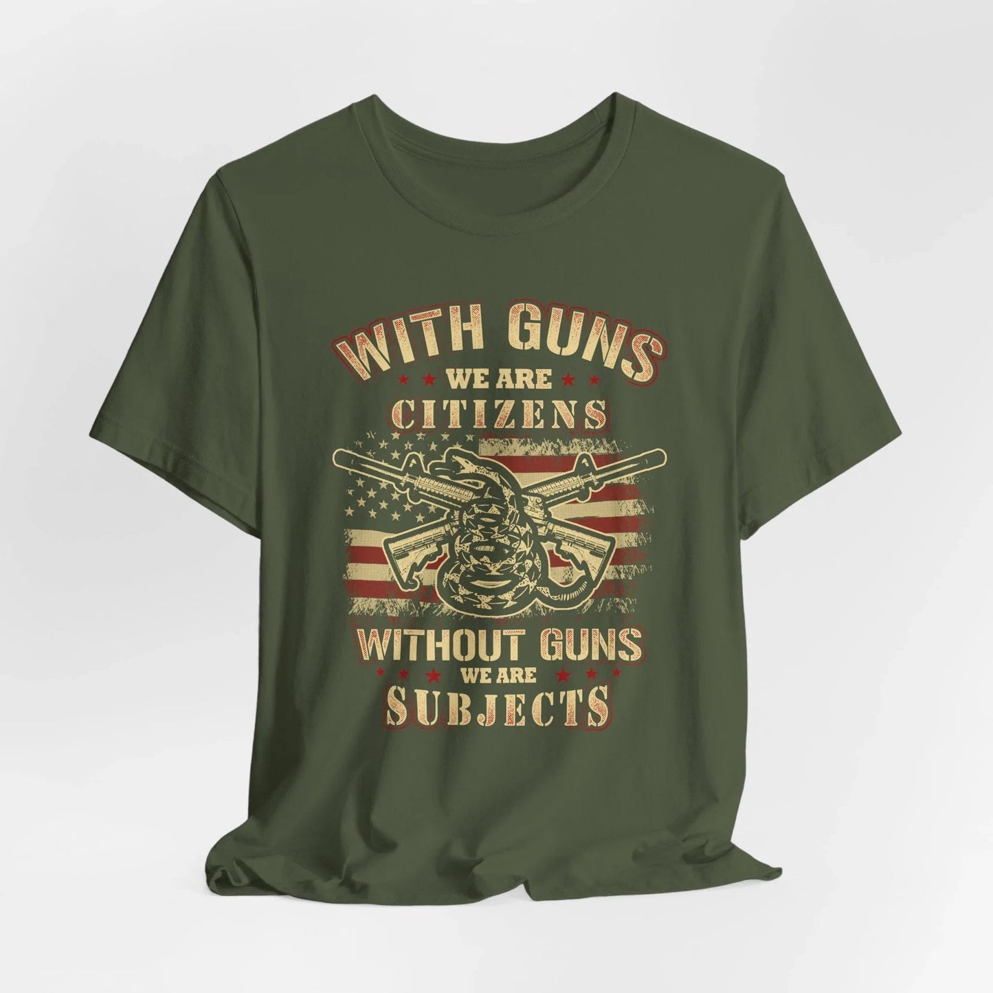 With guns we are citizens, without guns we are subjects Unisex T-Shirt, 2nd Amendment Tee, Patriotic Shirt, Pro - Gun Apparel - SKULLFURY MERCH