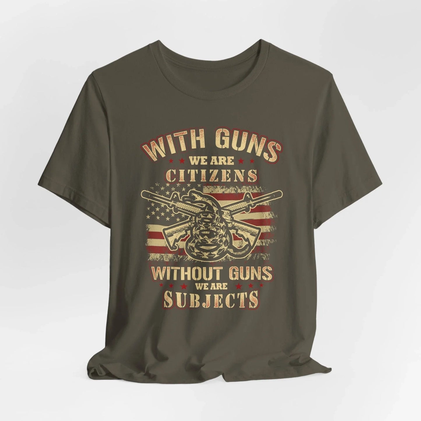 With guns we are citizens, without guns we are subjects Unisex T-Shirt, 2nd Amendment Tee, Patriotic Shirt, Pro - Gun Apparel - SKULLFURY MERCH
